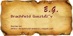Brachfeld Gusztáv névjegykártya